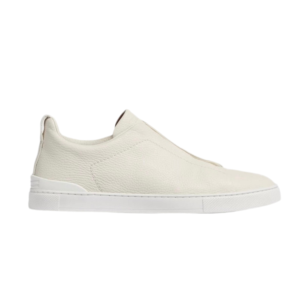 7C17A268-26D9-407D-A6A3-B892F323E29E.png ZEGNA WHITE DEERSKIN TRIPLE STITCH™ SNEAKERS White - Image 1