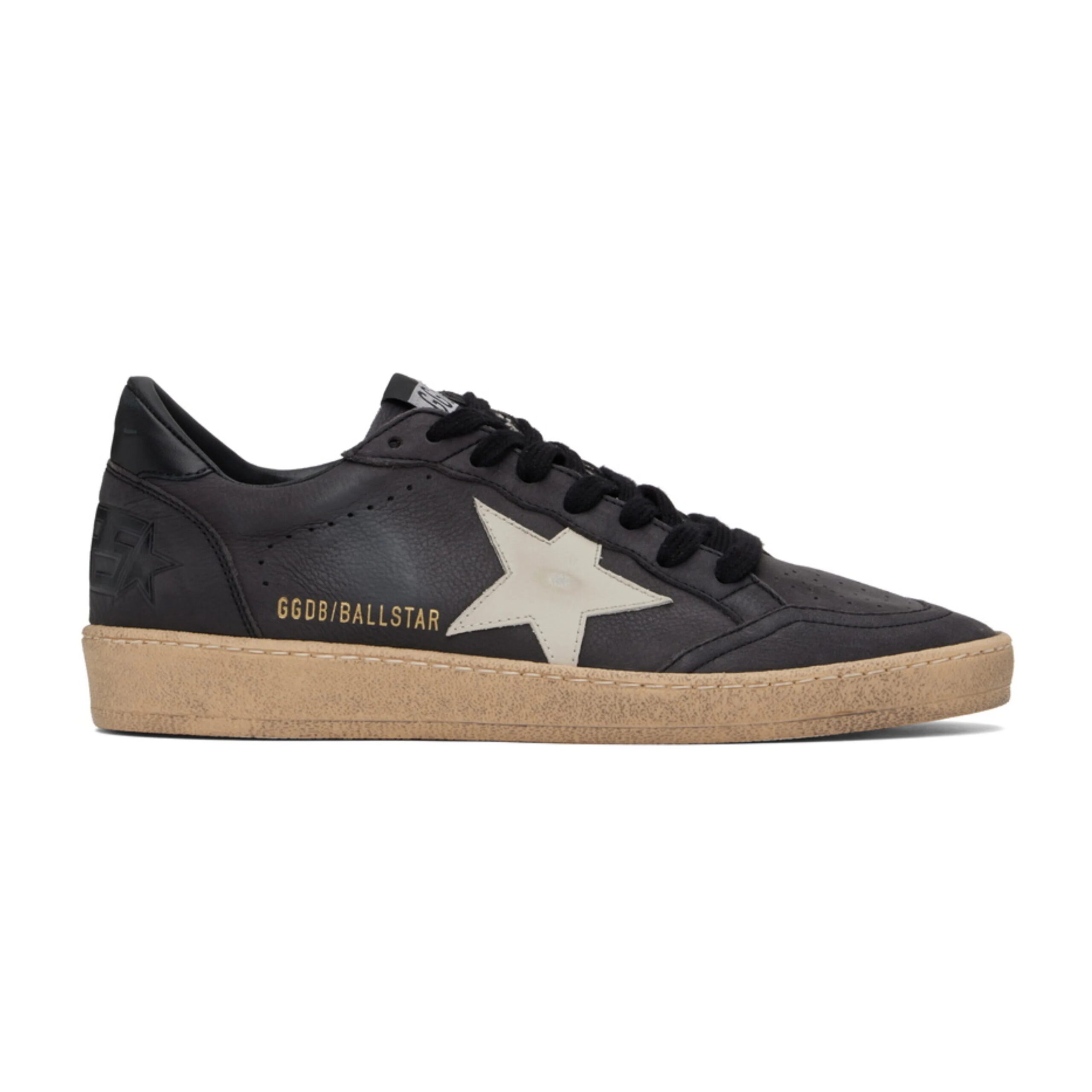 A07386BF-4EFA-4031-930C-CE248F636BE2.jpg Golden Goose Ball Star in glitter with leather star and metallic leather heel tab Dark Grey Sand(Men) - Image 1