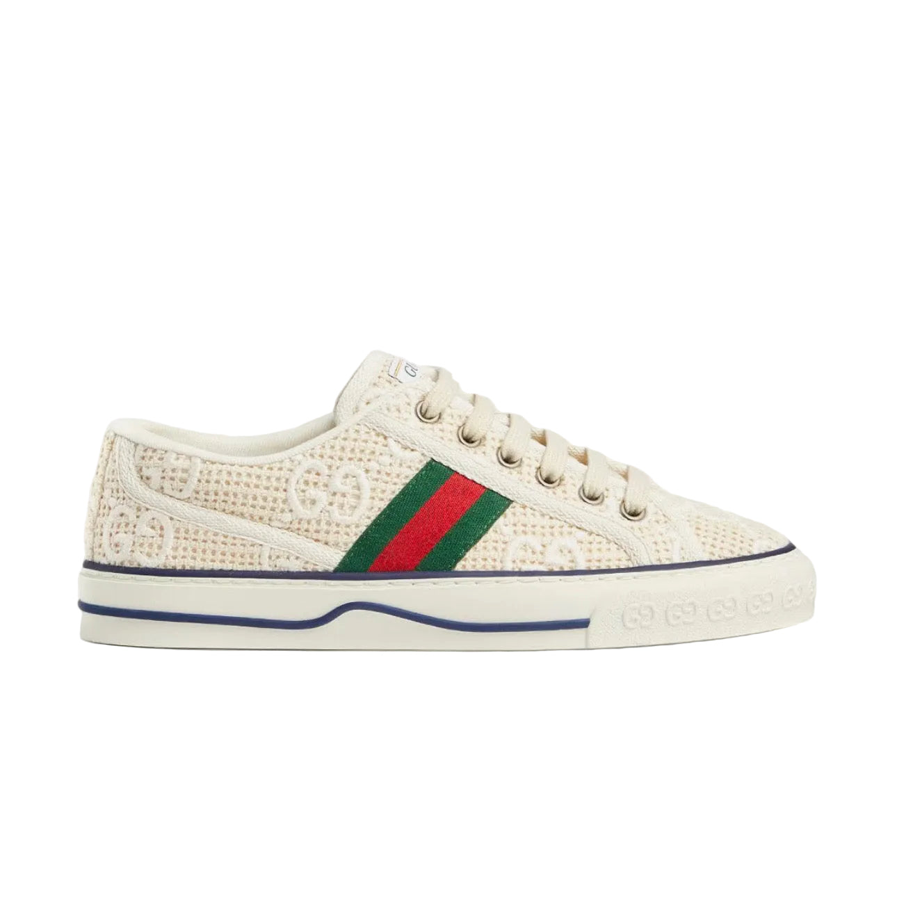 AD48AAB0-A0FF-44B5-9736-0A9897F6EB60.jpg Gucci - Tennis 1977 GG Embroidered Crochet Cotton Ivory / White Low Top
Sneakers - Image 1