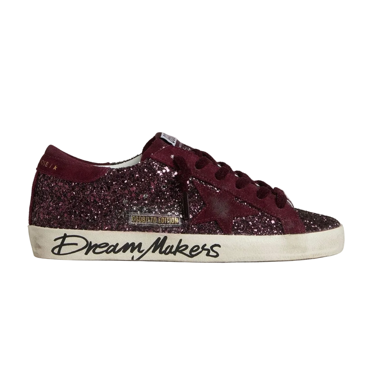 BEAEE54B-79E6-4192-8B8F-3D3451B44484.png Golden Goose Super-Star LTD in cherry glitter with cherry suede star(Women's) - Image 1