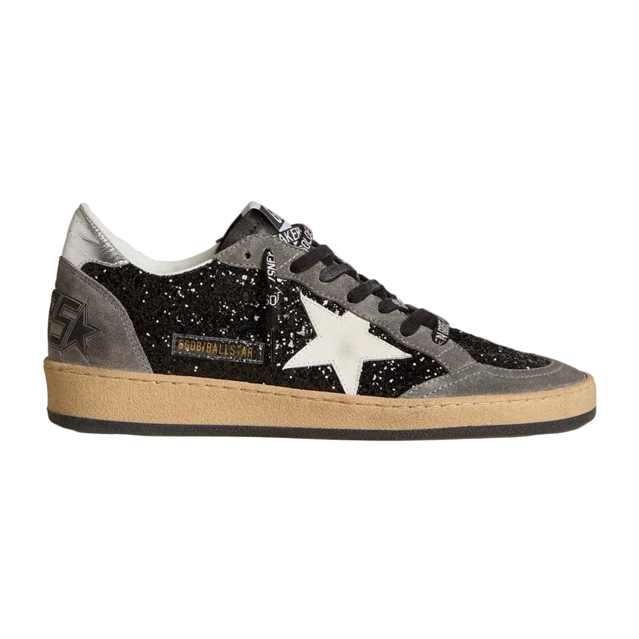 D016E392-9170-421F-94EB-D92678774E77.png Golden Goose Ball Star in glitter with leather star and metallic leather heel tab(Women's) - Image 1