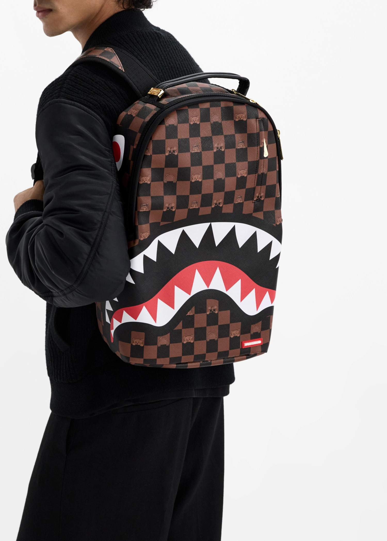 peeking-character-check-backpack-1.webp Peeking Character Check Backpack - Image 1